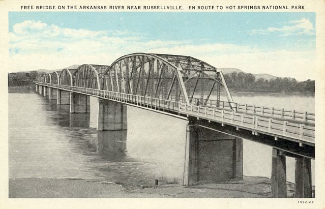 Free Bridge on the Arkansas River near Russellville, En Route to Hot Springs National Park